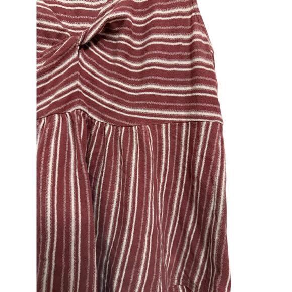 Lucky Brand Women's Size Medium V-neck Sleeveless Blouse Purple White Stripes - Picture 4 of 5